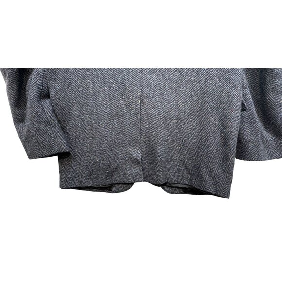 Vintage Circle S Mens Herringbone Blazer Jacket 40L Gray Wool Blend Cowboy Weste - Picture 16 of 16